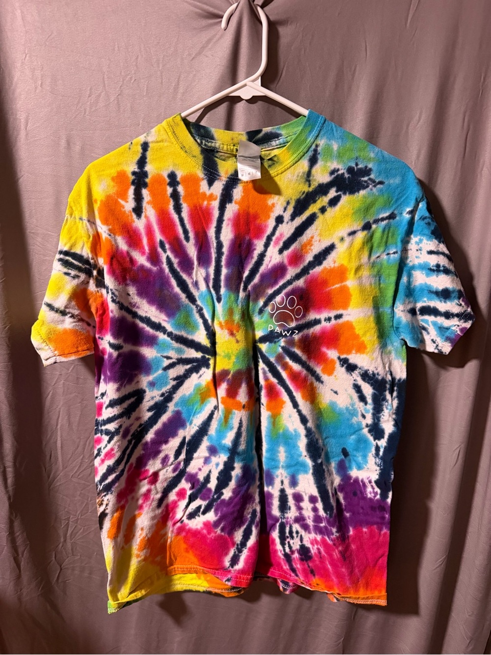 PAWZ Tie-Dye Spiral Short Sleeve Tee - Yellow, Blue, Purple, Orange, Pink